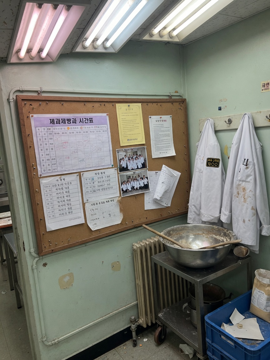 집 작업대·타이머 자리 편집 일러스트 (실사 아님)